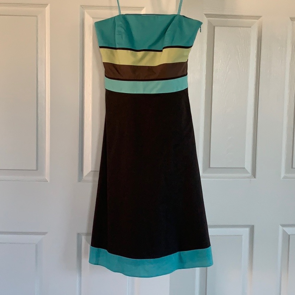 Loft strapless colorblock dress size 0 XS